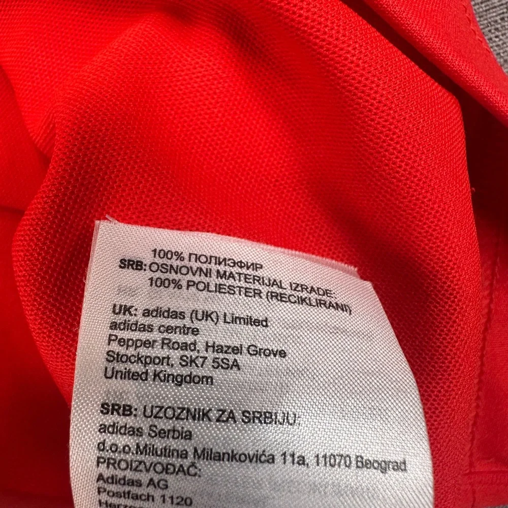 Adidas Golf Performance Polo Shirt Mens Large Red Solid Short Sleeve Tech EUC